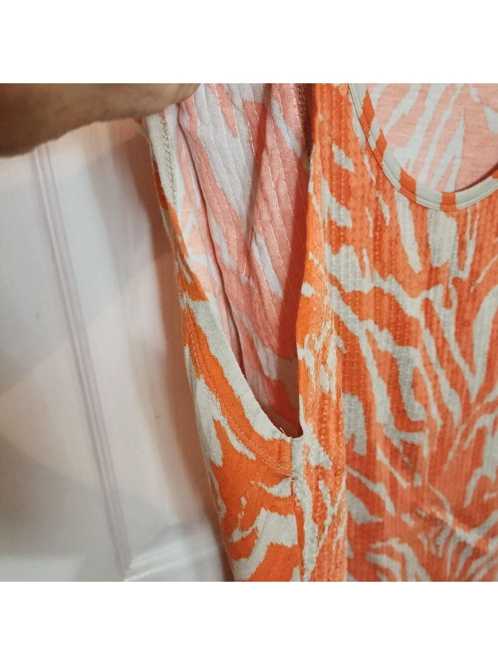 Michael Kors Orange Cream Patterned Top - Picture 3 of 4